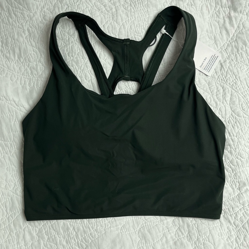 Lululemon Stash It Bra. Dark green. Size 8. NWT.